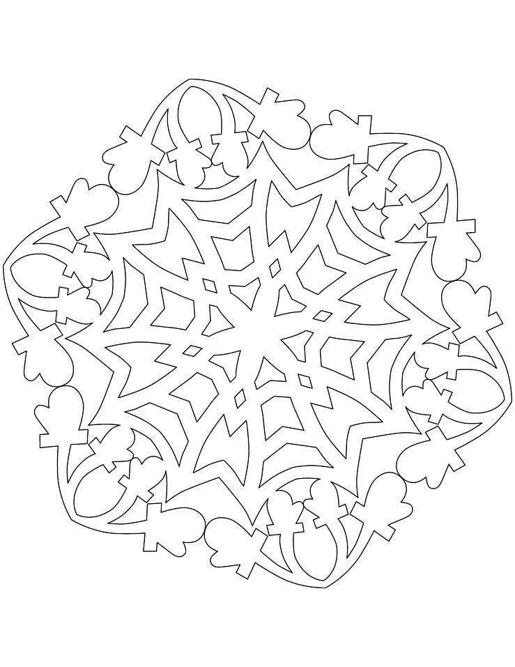 Big snowflake coloring book for kids
